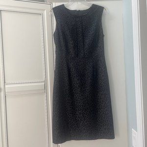 Willi Smith Leopard Print Dress, 8, Charcoal Grey